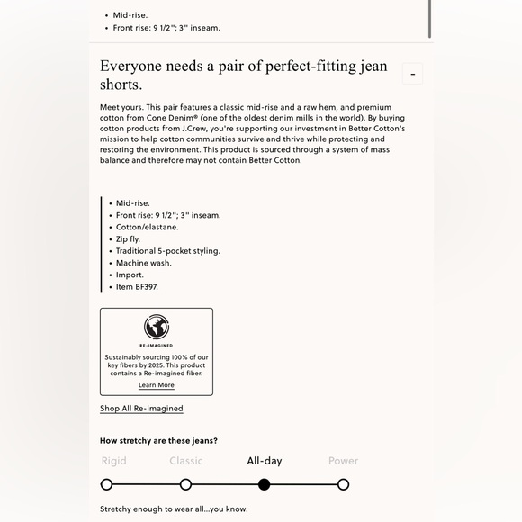 *nwt* J. Crew Mid-Rise denim short - Picture 5 of 5